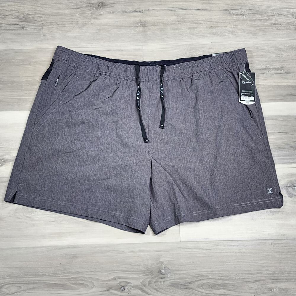 Xersion Runing Shorts Men's 2XL Black HTR 6" Inseam Regular Fit New